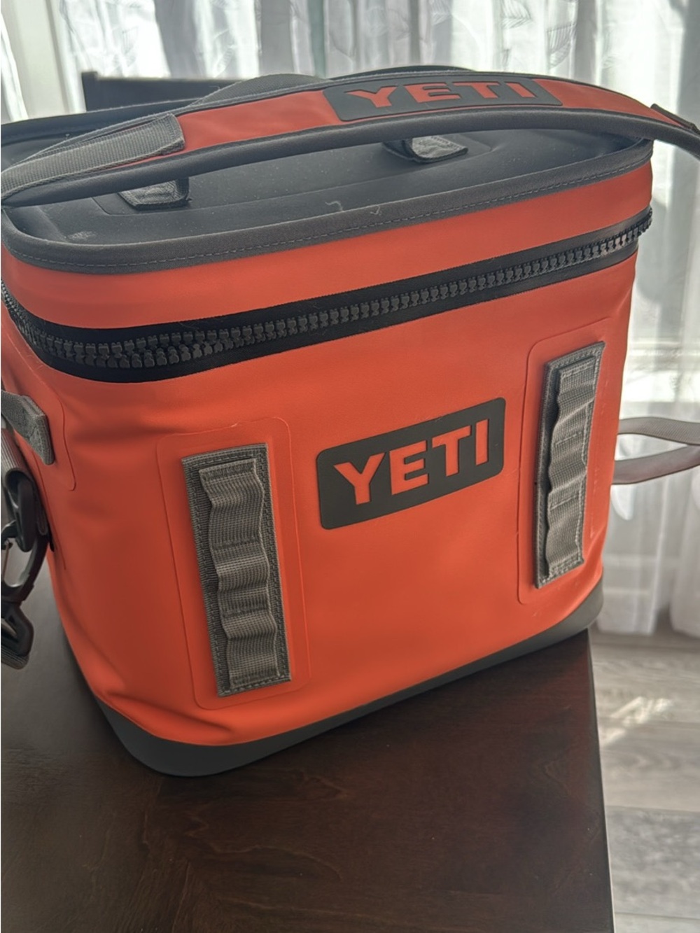 Yeti Orange Soft Cooler-Style Toiletry Bag with Gray Accents